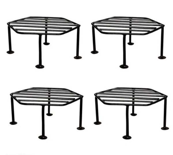 Hexagon Iron Planter Stand It is Suitable For Outdoor as Well as Indoor Pack of2 - , Pack of 4, Hexagon